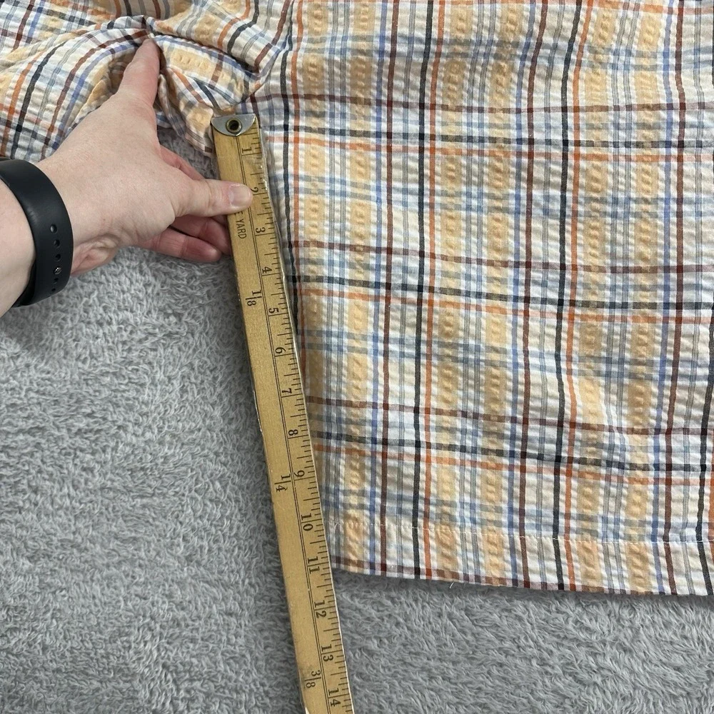 Gino Lussari Seerksucker Shorts‎ Mens 42 Plaid Lightweight Golf Spring Summer